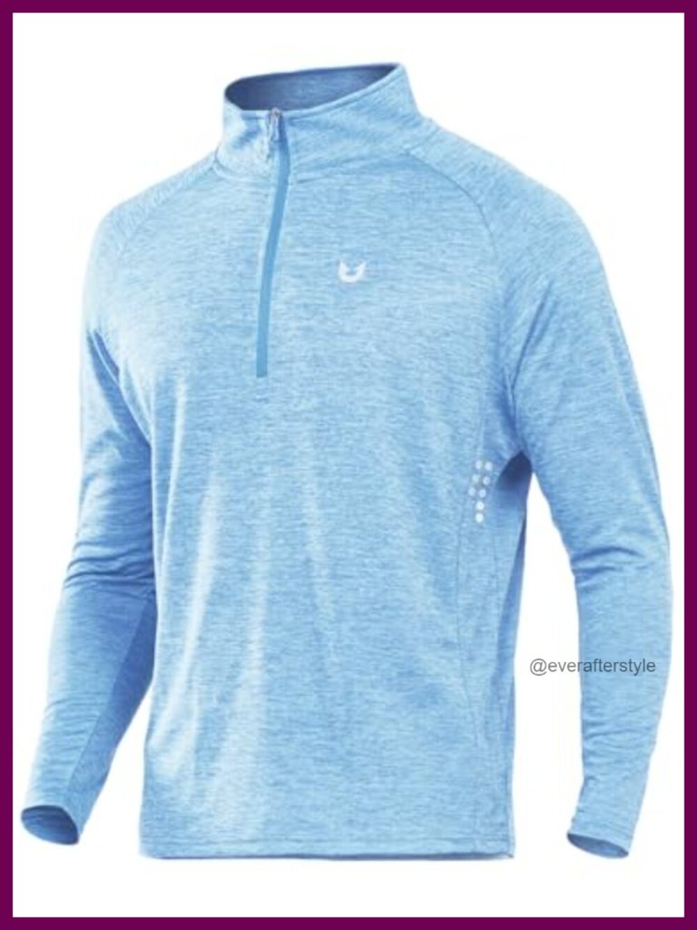 Men's Quarter Zip Pullover Athletic Running Shirt Long Sleeve